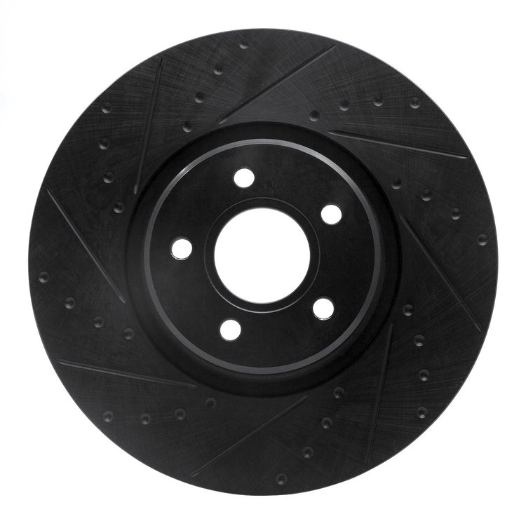 633-54070L Drilled/Slotted Brake Rotor [Black], 2004-2019 Multiple Makes/Models, Position: Front Left