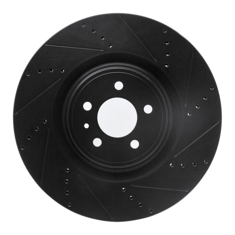 633-54071R Drilled/Slotted Brake Rotor [Black], 2013-2014 Ford/Lincoln/Mercury/Mazda, Position: Front Right
