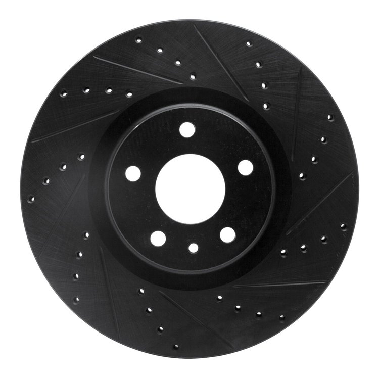 633-54073R Drilled/Slotted Brake Rotor [Black], 2013-2020 Ford/Lincoln/Mercury/Mazda, Position: Front Right