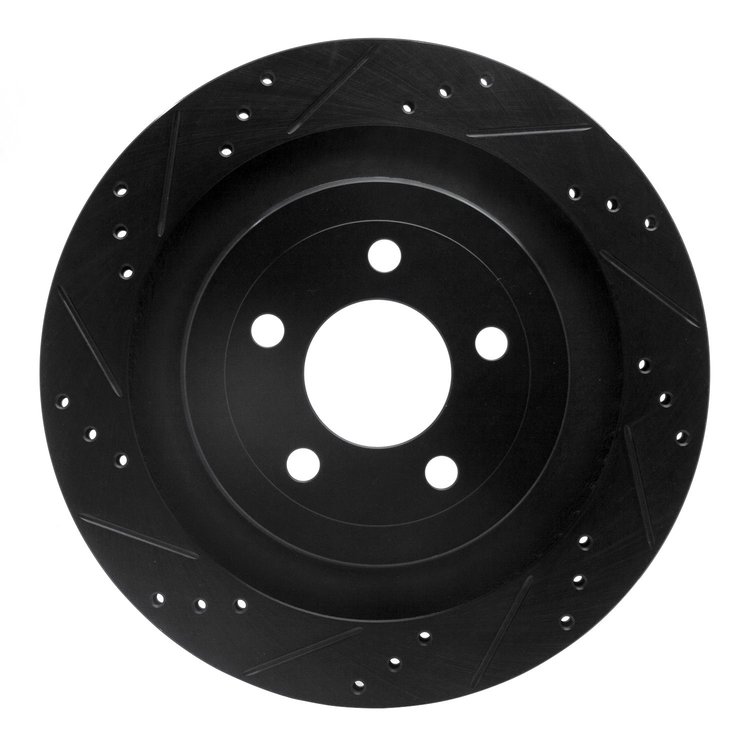 633-54074L Drilled/Slotted Brake Rotor [Black], Fits Select Ford/Lincoln/Mercury/Mazda, Position: Rear Left