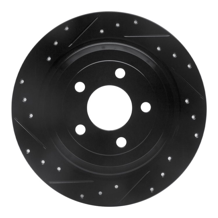 633-54076L Drilled/Slotted Brake Rotor [Black], Fits Select Ford/Lincoln/Mercury/Mazda, Position: Rear Left
