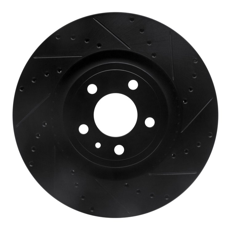 633-54078R Drilled/Slotted Brake Rotor [Black], 2015-2020 Ford/Lincoln/Mercury/Mazda, Position: Front Right