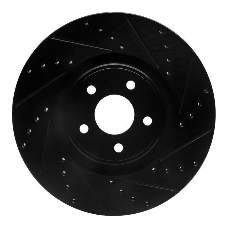 633-54082R Drilled/Slotted Brake Rotor [Black], 2014-2019 Ford/Lincoln/Mercury/Mazda, Position: Front Right