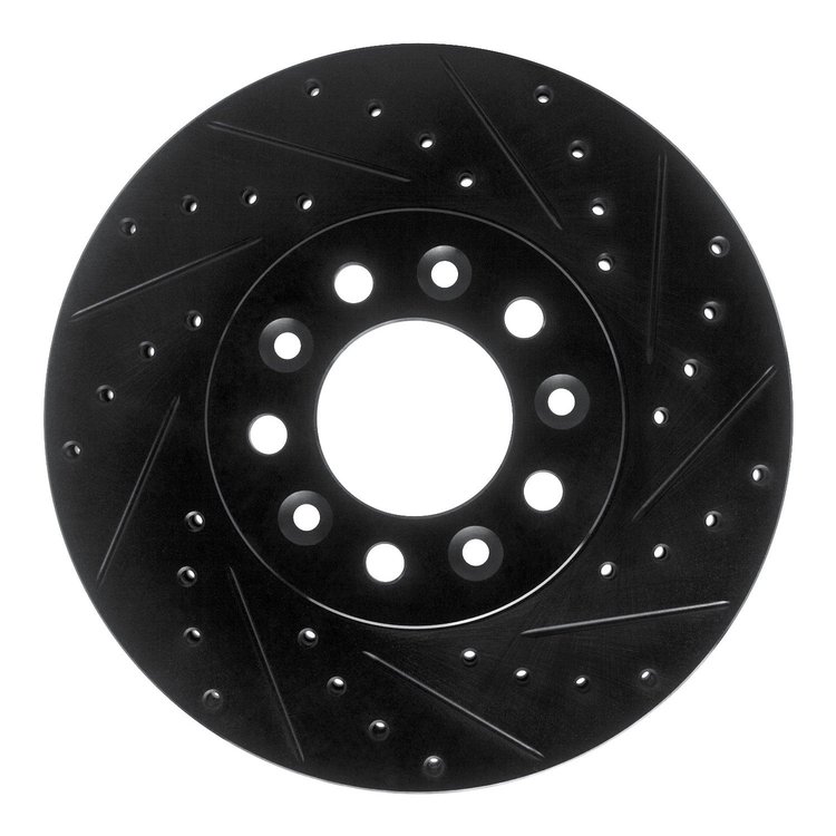 633-54085R Drilled/Slotted Brake Rotor [Black], 1999-2003 Ford/Lincoln/Mercury/Mazda, Position: Front Right