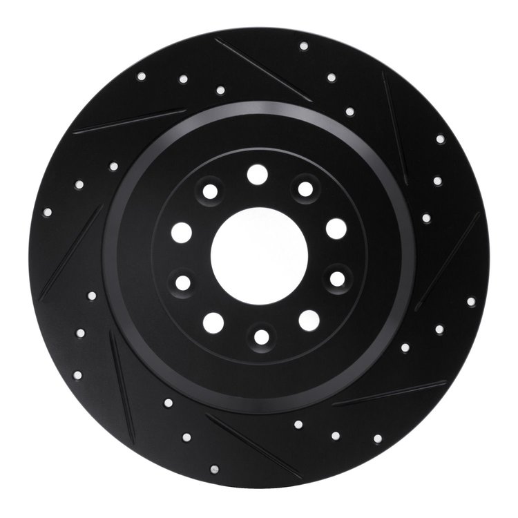 633-54088R Drilled/Slotted Brake Rotor [Black], 2005-2019 Ford/Lincoln/Mercury/Mazda, Position: Rear Right