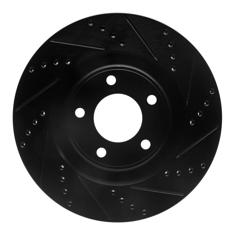 633-54089R Drilled/Slotted Brake Rotor [Black], 2007-2015 Ford/Lincoln/Mercury/Mazda, Position: Front Right
