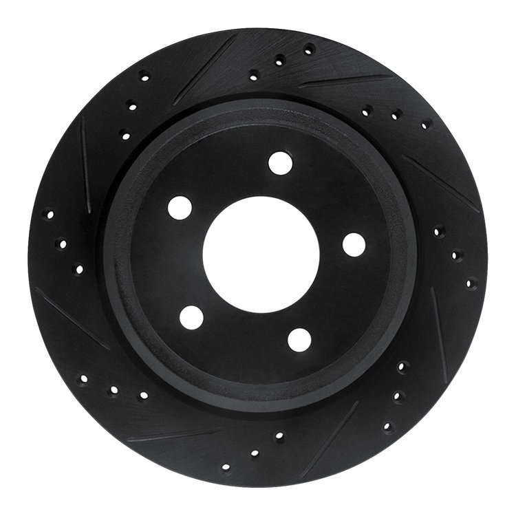 633-54092L Drilled/Slotted Brake Rotor [Black], 2010-2011 Ford/Lincoln/Mercury/Mazda, Position: Rear Left