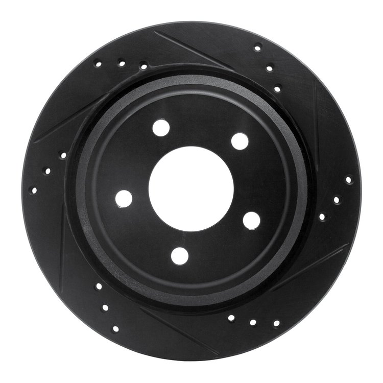 633-54092R Drilled/Slotted Brake Rotor [Black], 2010-2011 Ford/Lincoln/Mercury/Mazda, Position: Rear Right