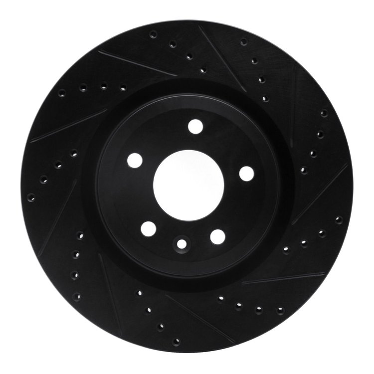 633-54094R Drilled/Slotted Brake Rotor [Black], 2011-2019 Ford/Lincoln/Mercury/Mazda, Position: Front Right