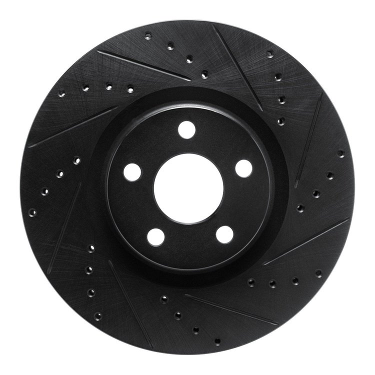 633-54095R Drilled/Slotted Brake Rotor [Black], 2015-2020 Ford/Lincoln/Mercury/Mazda, Position: Front Right