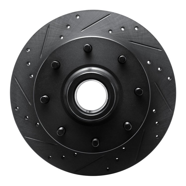 633-54096L Drilled/Slotted Brake Rotor [Black], 1968-1975 Ford/Lincoln/Mercury/Mazda, Position: Front Left