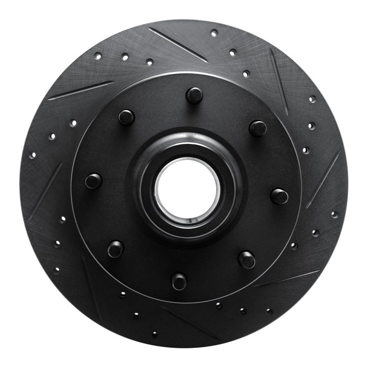 633-54096R Drilled/Slotted Brake Rotor [Black], 1968-1975 Ford/Lincoln/Mercury/Mazda, Position: Front Right