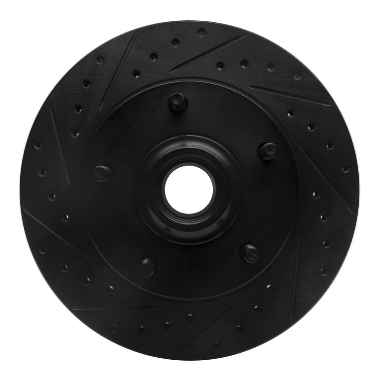 633-54097L Drilled/Slotted Brake Rotor [Black], 1973-1993 Ford/Lincoln/Mercury/Mazda, Position: Front Left
