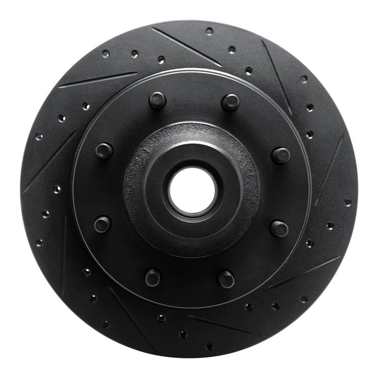 633-54098R Drilled/Slotted Brake Rotor [Black], 1973-1979 Ford/Lincoln/Mercury/Mazda, Position: Front Right
