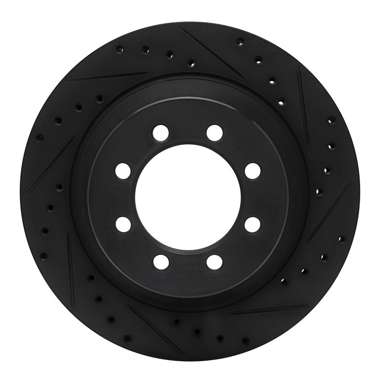 633-54102R Drilled/Slotted Brake Rotor [Black], 1975-1994 Ford/Lincoln/Mercury/Mazda, Position: Front Right