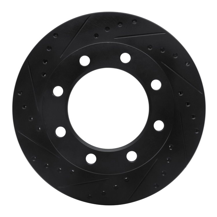 633-54103L Drilled/Slotted Brake Rotor [Black], 1976-1979 Ford/Lincoln/Mercury/Mazda, Position: Front Left