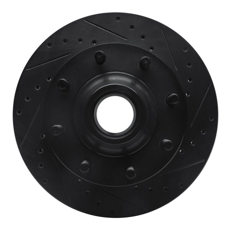 633-54106R Drilled/Slotted Brake Rotor [Black], 1980-1985 Ford/Lincoln/Mercury/Mazda, Position: Front Right