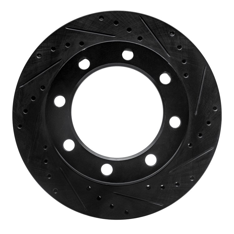 633-54108R Drilled/Slotted Brake Rotor [Black], 1980-1994 Ford/Lincoln/Mercury/Mazda, Position: Front Right