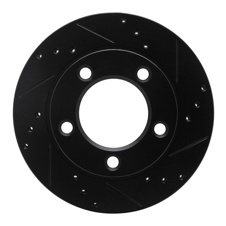 633-54109R Drilled/Slotted Brake Rotor [Black], 1976-1993 Ford/Lincoln/Mercury/Mazda, Position: Front Right