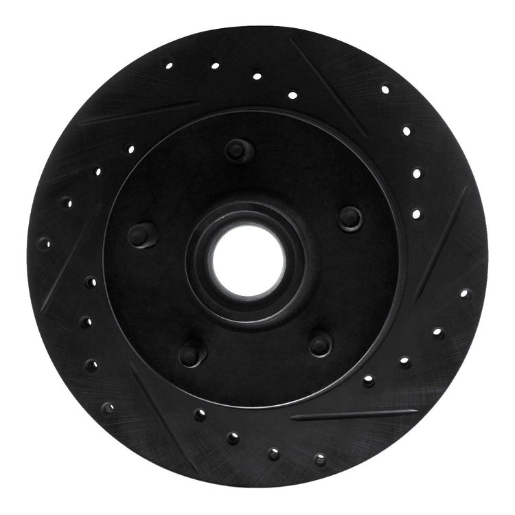 633-54110R Drilled/Slotted Brake Rotor [Black], 1983-1994 Ford/Lincoln/Mercury/Mazda, Position: Front Right