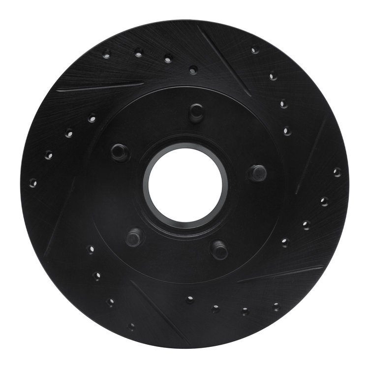 633-54111R Drilled/Slotted Brake Rotor [Black], 1983-1992 Ford/Lincoln/Mercury/Mazda, Position: Front Right