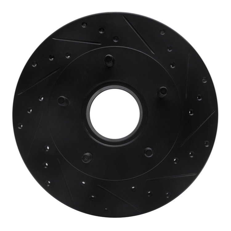 633-54113R Drilled/Slotted Brake Rotor [Black], 1986-1988 Ford/Lincoln/Mercury/Mazda, Position: Front Right