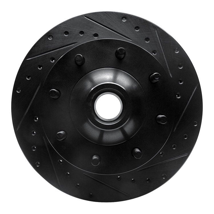 633-54115R Drilled/Slotted Brake Rotor [Black], 1980-1985 Ford/Lincoln/Mercury/Mazda, Position: Front Right
