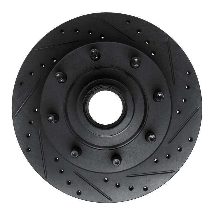 633-54118R Drilled/Slotted Brake Rotor [Black], 1986-1994 Ford/Lincoln/Mercury/Mazda, Position: Front Right