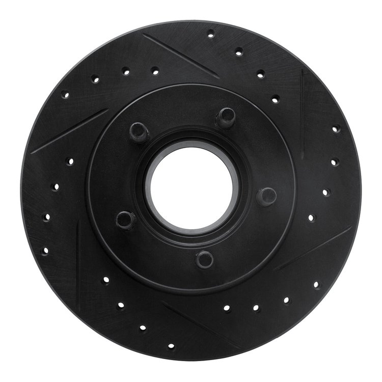 633-54119R Drilled/Slotted Brake Rotor [Black], 1990-1994 Ford/Lincoln/Mercury/Mazda, Position: Front Right