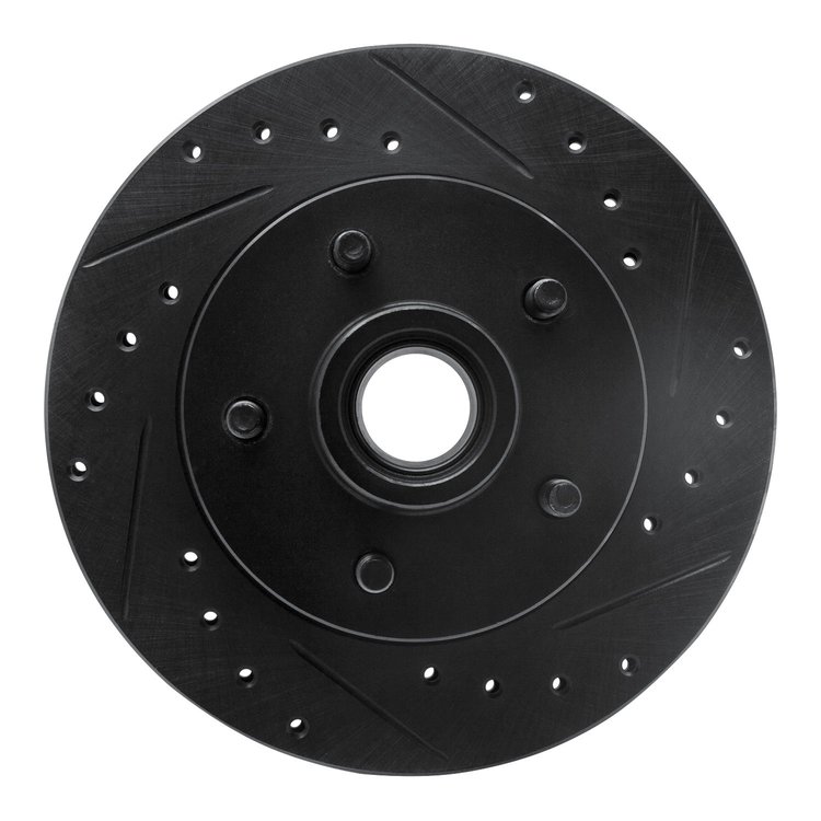 633-54122R Drilled/Slotted Brake Rotor [Black], 1986-1992 Ford/Lincoln/Mercury/Mazda, Position: Front Right