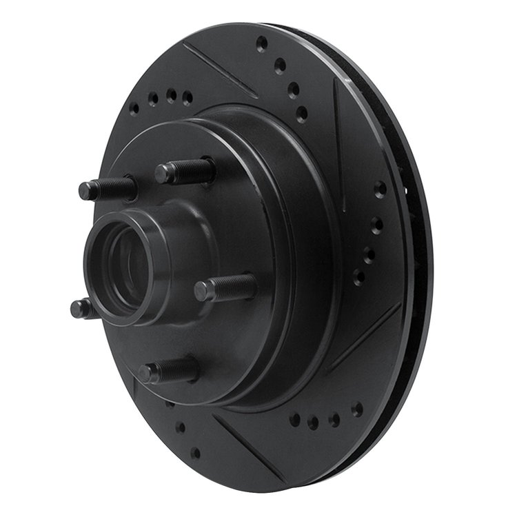 633-54124D Drilled/Slotted Brake Rotor [Black], 1992-1997 Ford/Lincoln/Mercury/Mazda, Position: Left Front