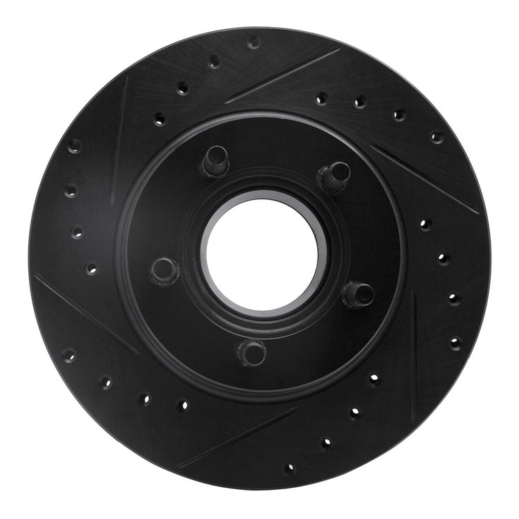 633-54125L Drilled/Slotted Brake Rotor [Black], 1993-1994 Ford/Lincoln/Mercury/Mazda, Position: Front Left