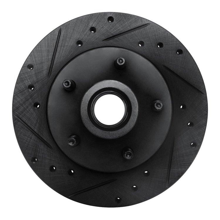 633-54126L Drilled/Slotted Brake Rotor [Black], 1991-1994 Ford/Lincoln/Mercury/Mazda, Position: Front Left