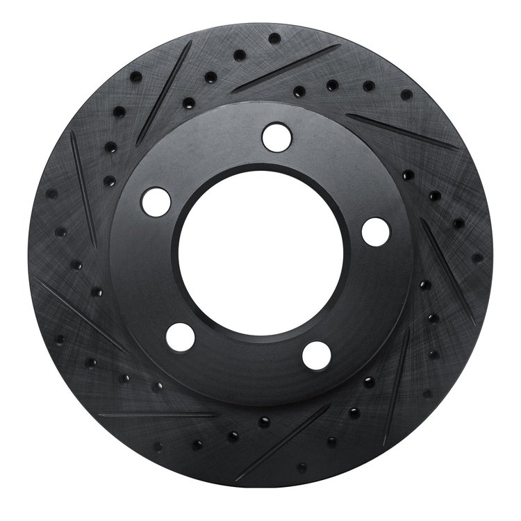 633-54131L Drilled/Slotted Brake Rotor [Black], 1994-1996 Ford/Lincoln/Mercury/Mazda, Position: Front Left