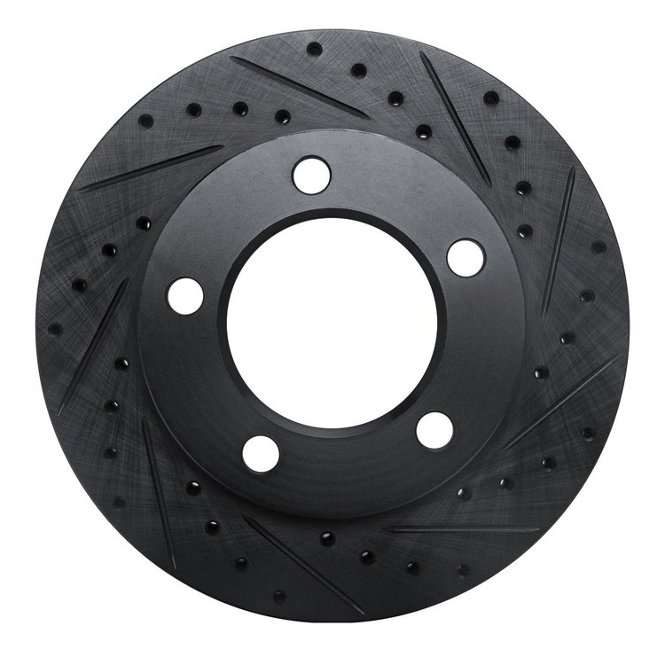 633-54131R Drilled/Slotted Brake Rotor [Black], 1994-1996 Ford/Lincoln/Mercury/Mazda, Position: Front Right