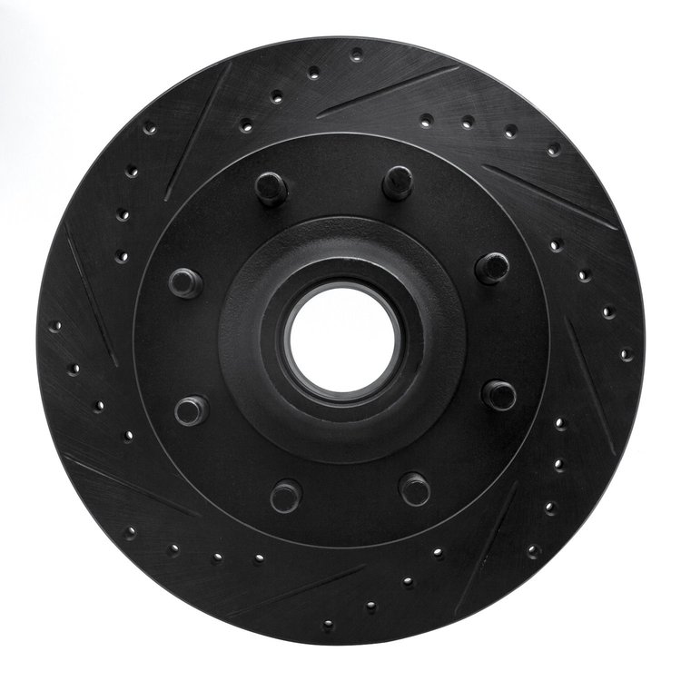 633-54135L Drilled/Slotted Brake Rotor [Black], 1995-2004 Ford/Lincoln/Mercury/Mazda, Position: Front Left