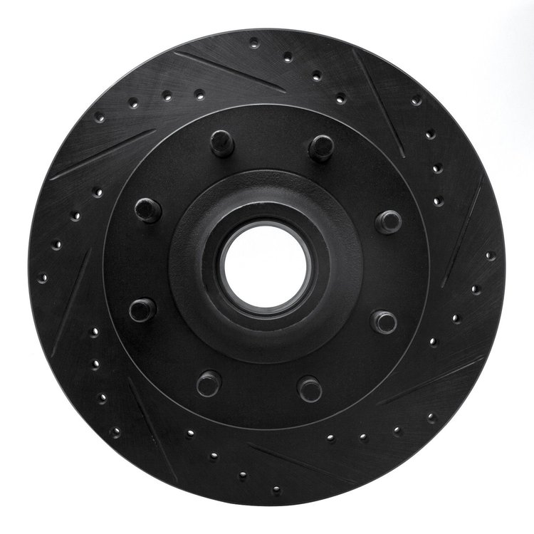 633-54135R Drilled/Slotted Brake Rotor [Black], 1995-2004 Ford/Lincoln/Mercury/Mazda, Position: Front Right
