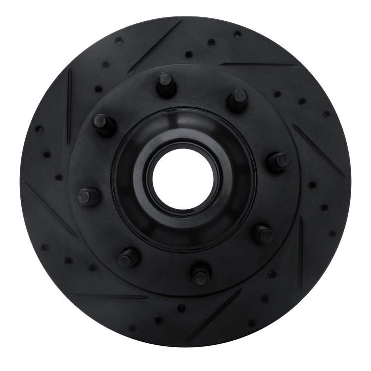 633-54136L Drilled/Slotted Brake Rotor [Black], 1995-2007 Ford/Lincoln/Mercury/Mazda, Position: Front Left