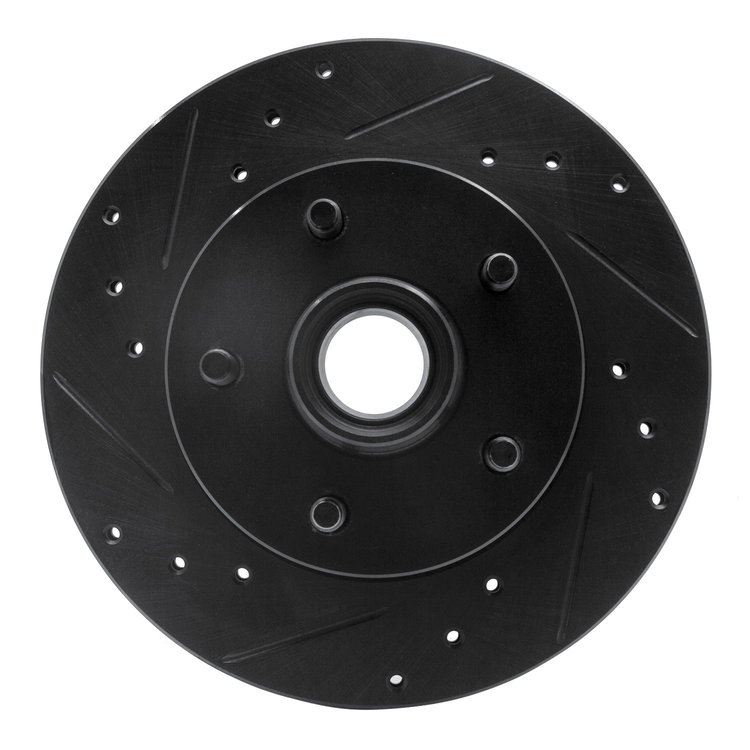633-54138L Drilled/Slotted Brake Rotor [Black], 1995-1997 Ford/Lincoln/Mercury/Mazda, Position: Front Left