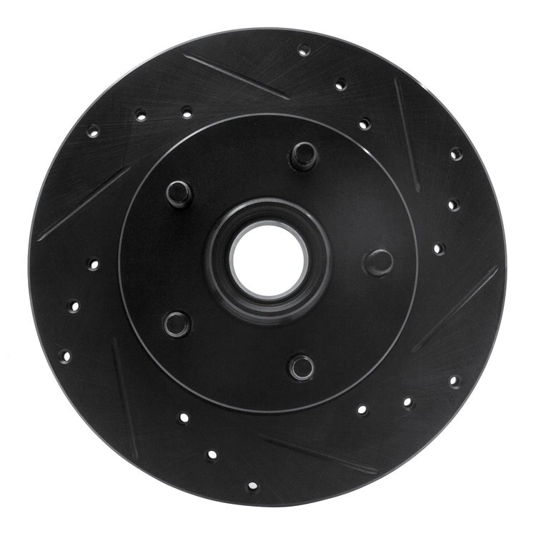633-54138R Drilled/Slotted Brake Rotor [Black], 1995-1997 Ford/Lincoln/Mercury/Mazda, Position: Front Right