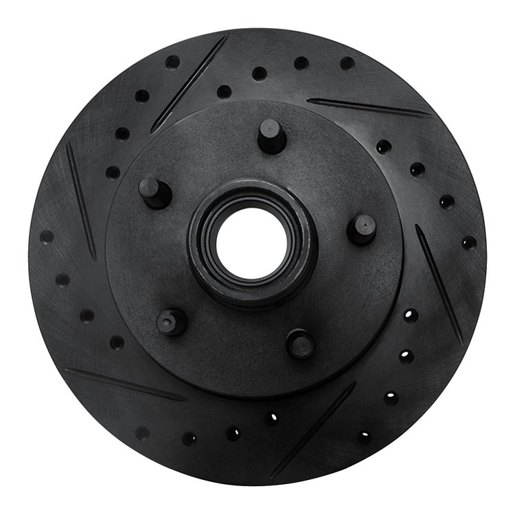 633-54139L Drilled/Slotted Brake Rotor [Black], 1995-1997 Ford/Lincoln/Mercury/Mazda, Position: Front Left