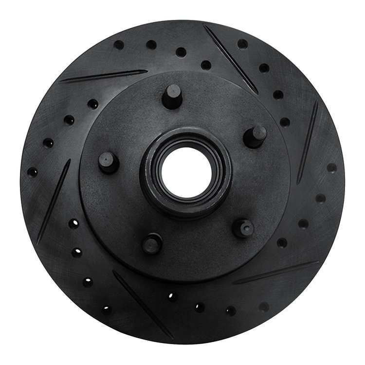 633-54139R Drilled/Slotted Brake Rotor [Black], 1995-1997 Ford/Lincoln/Mercury/Mazda, Position: Front Right
