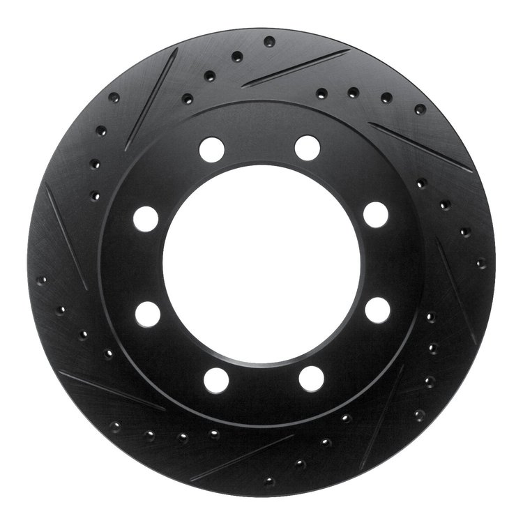 633-54143L Drilled/Slotted Brake Rotor [Black], 1995-1999 Ford/Lincoln/Mercury/Mazda, Position: Front Left