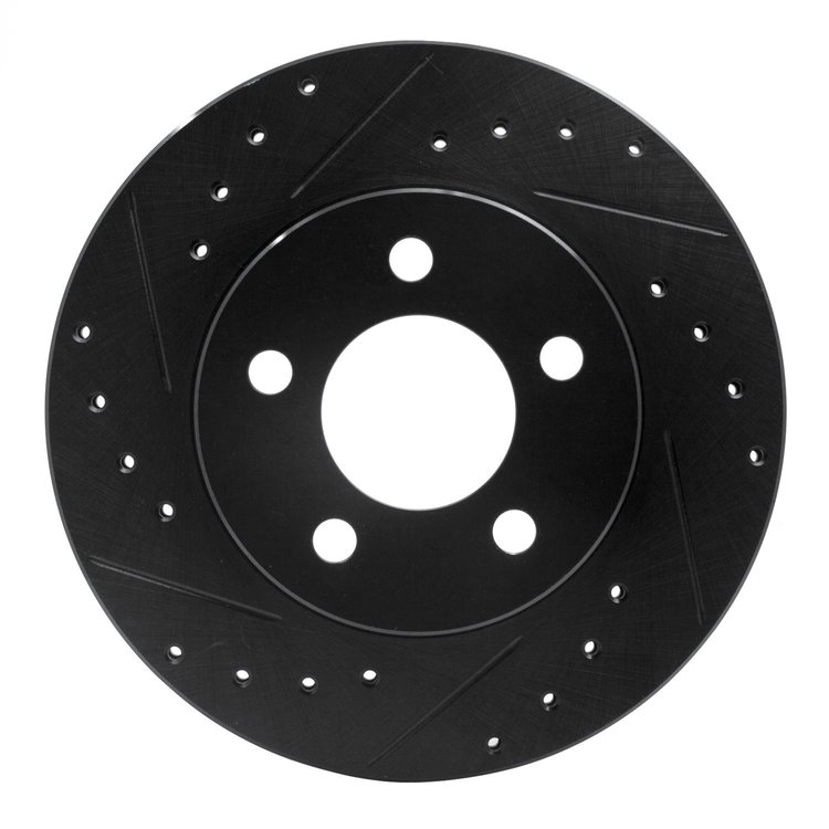 633-54144L Drilled/Slotted Brake Rotor [Black], 1995-2002 Ford/Lincoln/Mercury/Mazda, Position: Front Left