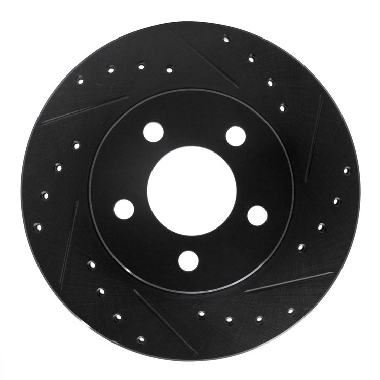 633-54144R Drilled/Slotted Brake Rotor [Black], 1995-2002 Ford/Lincoln/Mercury/Mazda, Position: Front Right