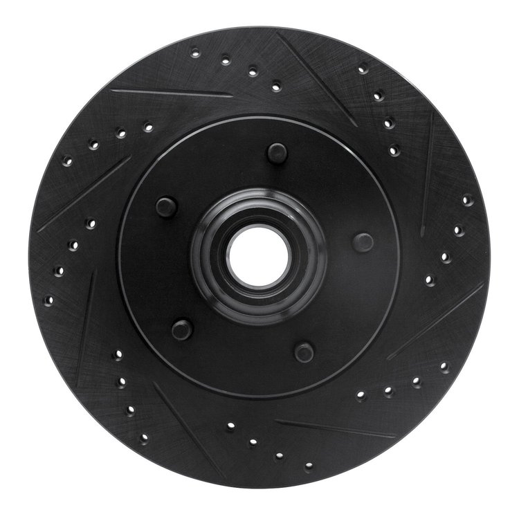 633-54145R Drilled/Slotted Brake Rotor [Black], 1997-1999 Ford/Lincoln/Mercury/Mazda, Position: Front Right