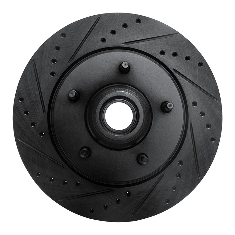 633-54146L Drilled/Slotted Brake Rotor [Black], 1997-1999 Ford/Lincoln/Mercury/Mazda, Position: Front Left