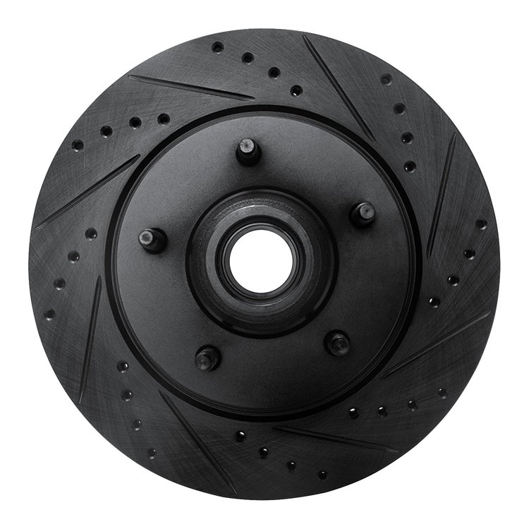 633-54146R Drilled/Slotted Brake Rotor [Black], 1997-1999 Ford/Lincoln/Mercury/Mazda, Position: Front Right