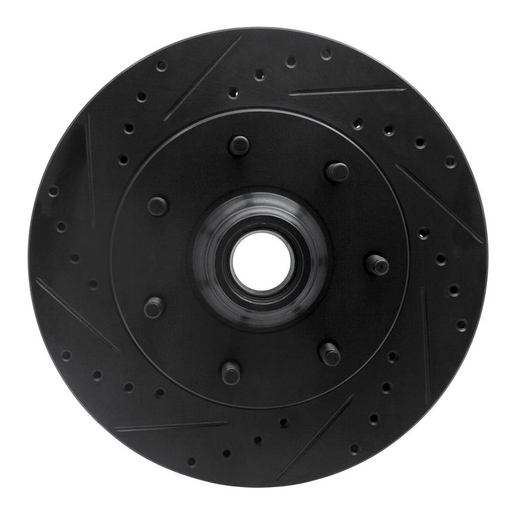 633-54150L Drilled/Slotted Brake Rotor [Black], 1997-2004 Ford/Lincoln/Mercury/Mazda, Position: Front Left
