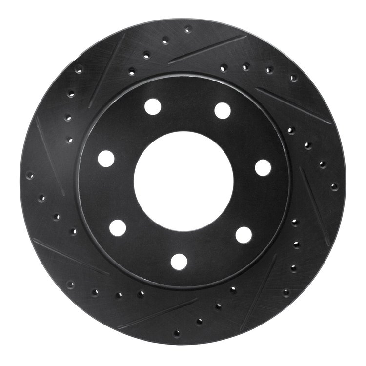 633-54152L Drilled/Slotted Brake Rotor [Black], 1997-2004 Ford/Lincoln/Mercury/Mazda, Position: Front Left